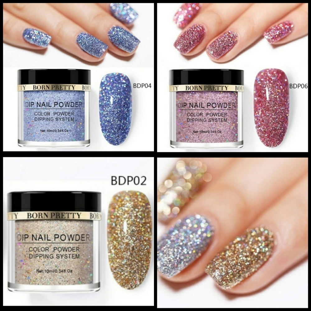 3PC Born Pretty Nail Powders